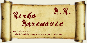 Mirko Marenović vizit kartica